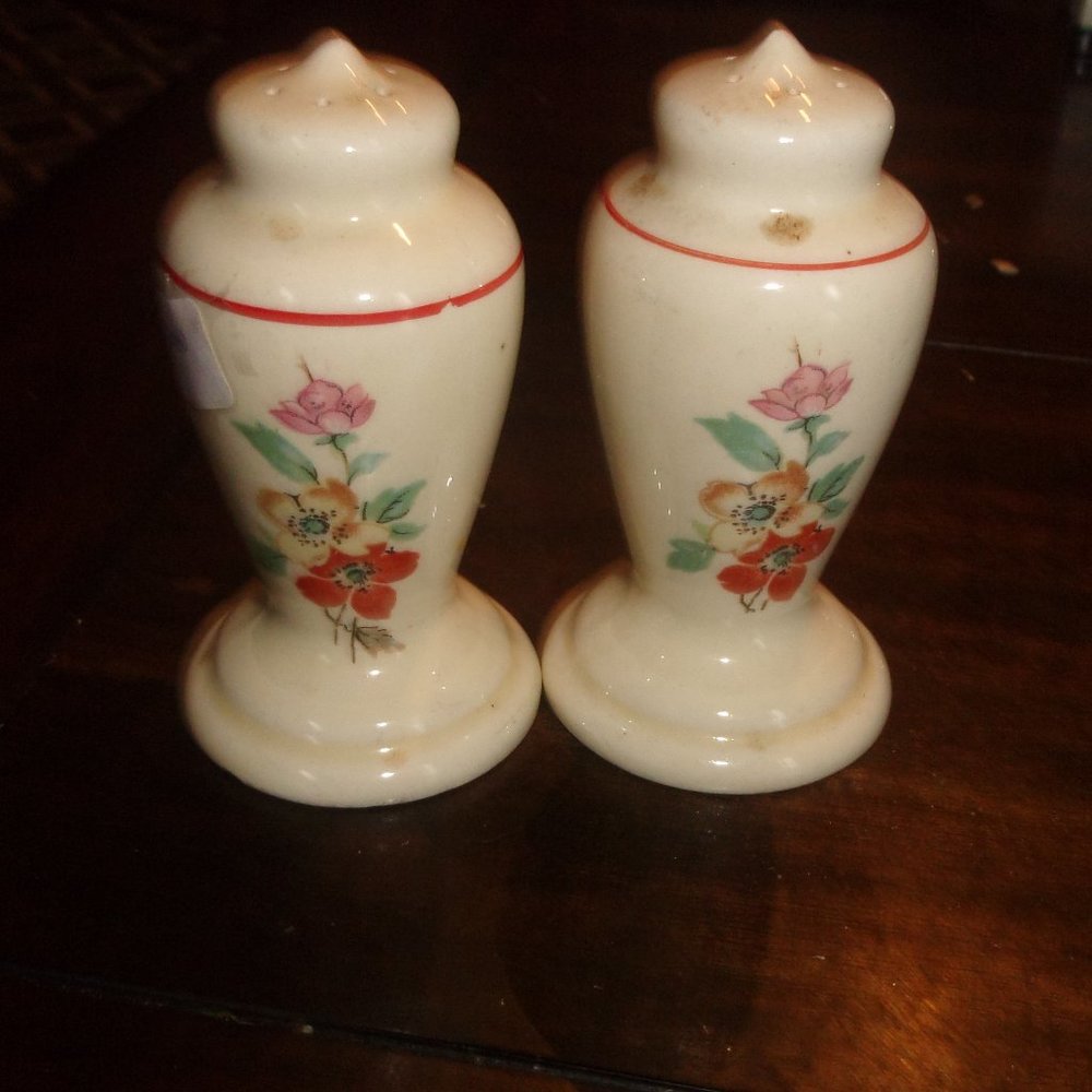 Salt pepper shakers set flower spray